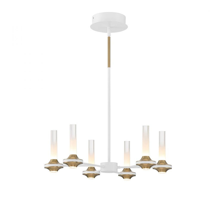 Torcia 12 Light Chandelier in White and Brass