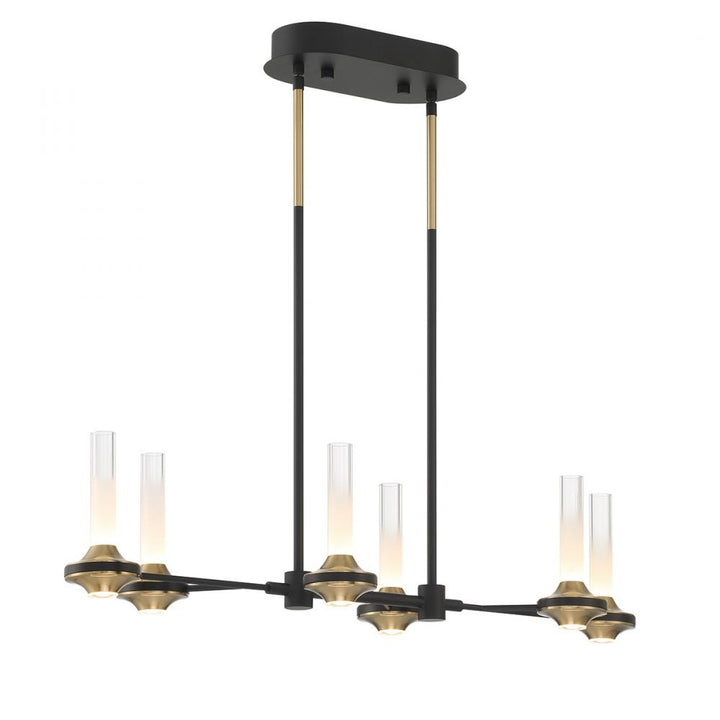Torcia 12 Light Chandelier in Black and Brass
