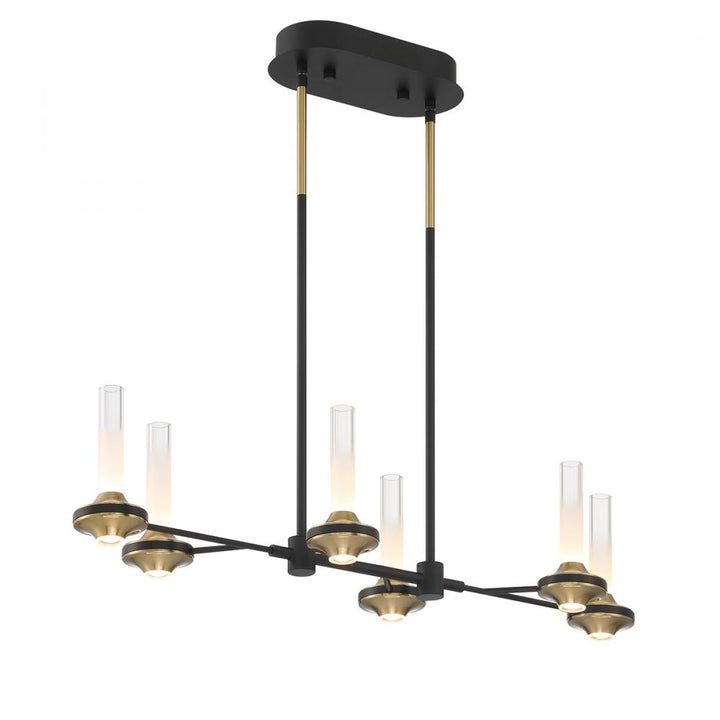 Torcia 12 Light Chandelier in Black and Brass