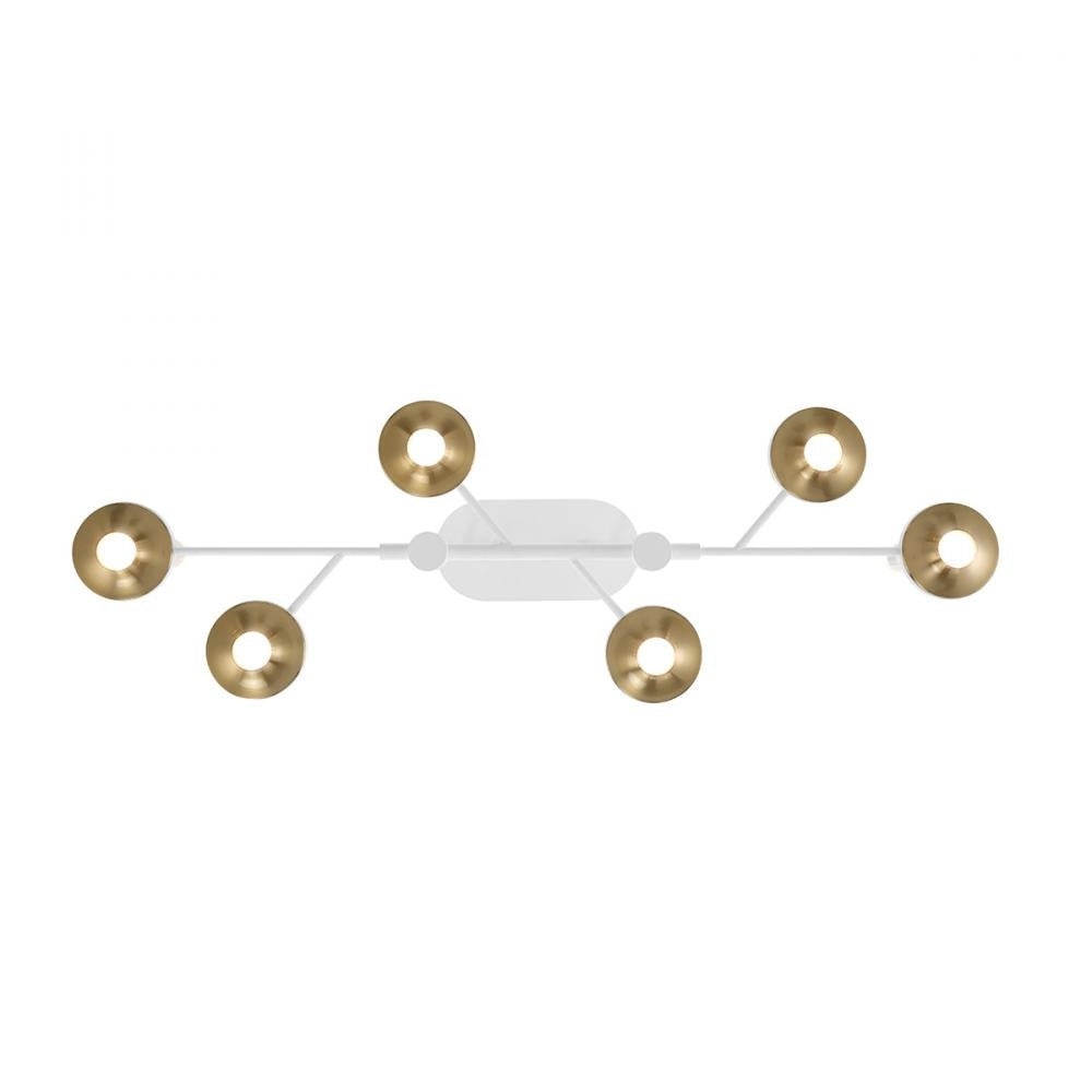 Torcia 12 Light Chandelier in White and Brass