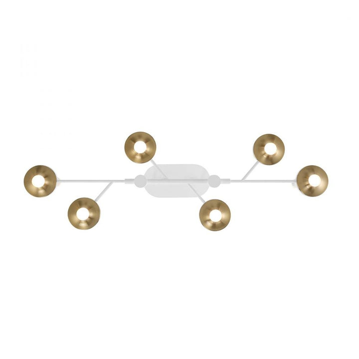Torcia 12 Light Chandelier in White and Brass
