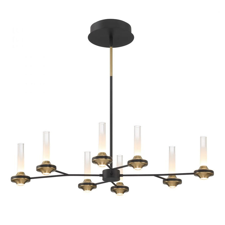 Torcia 16 Light Chandelier in Black and Brass