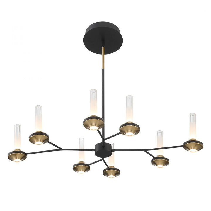 Torcia 16 Light Chandelier in Black and Brass