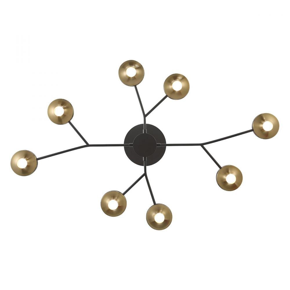 Torcia 16 Light Chandelier in Black and Brass