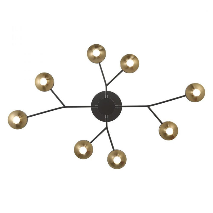 Torcia 16 Light Chandelier in Black and Brass