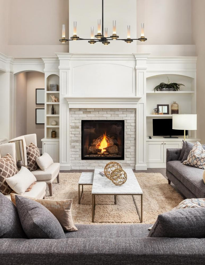 Torcia 16 Light Chandelier in Black and Brass