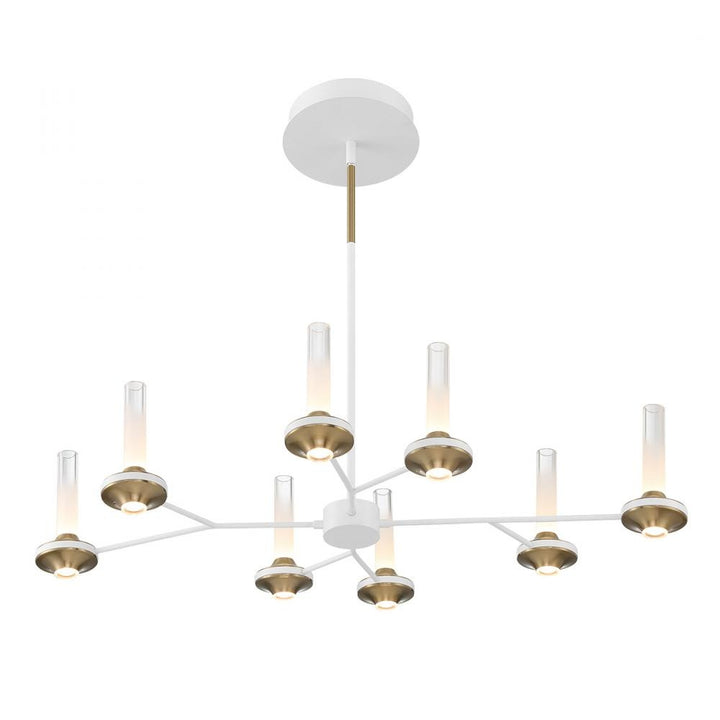 Torcia 16 Light Chandelier in White and Brass