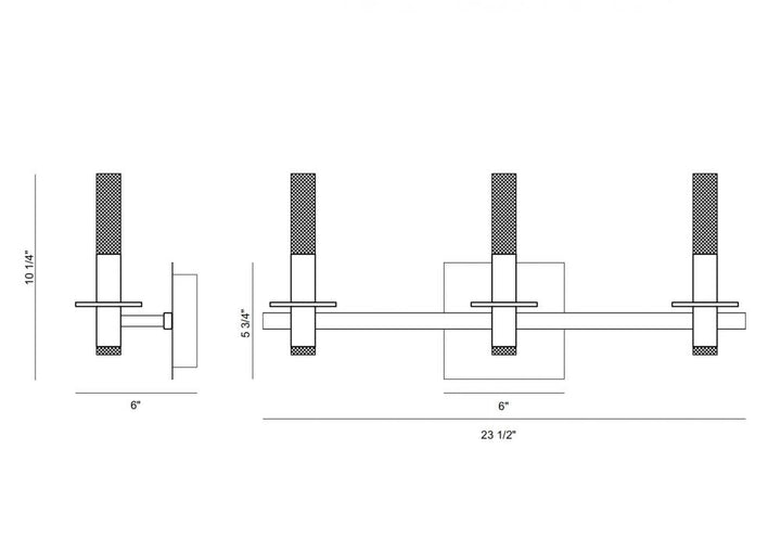 Torna 6 Light Vanity in Gold