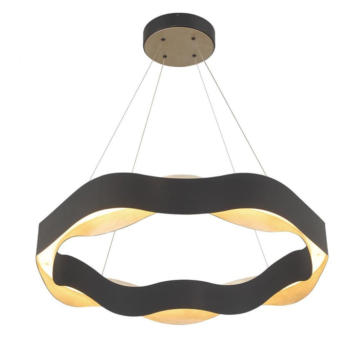 Vaughan 1 Light Chandelier in Black and Nickel