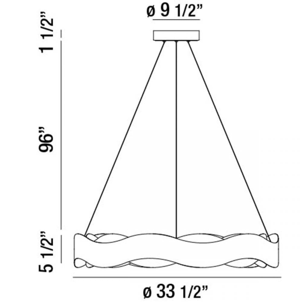 Vaughan 1 Light Chandelier in Black and Nickel