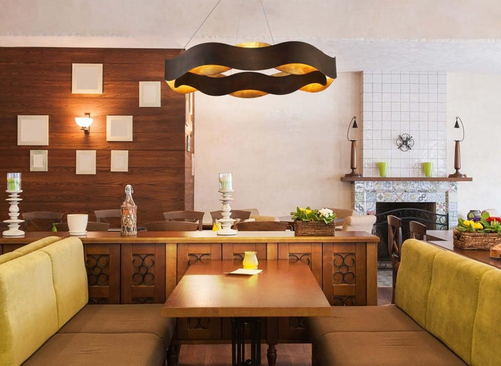 Vaughan 1 Light Chandelier in Black and Nickel