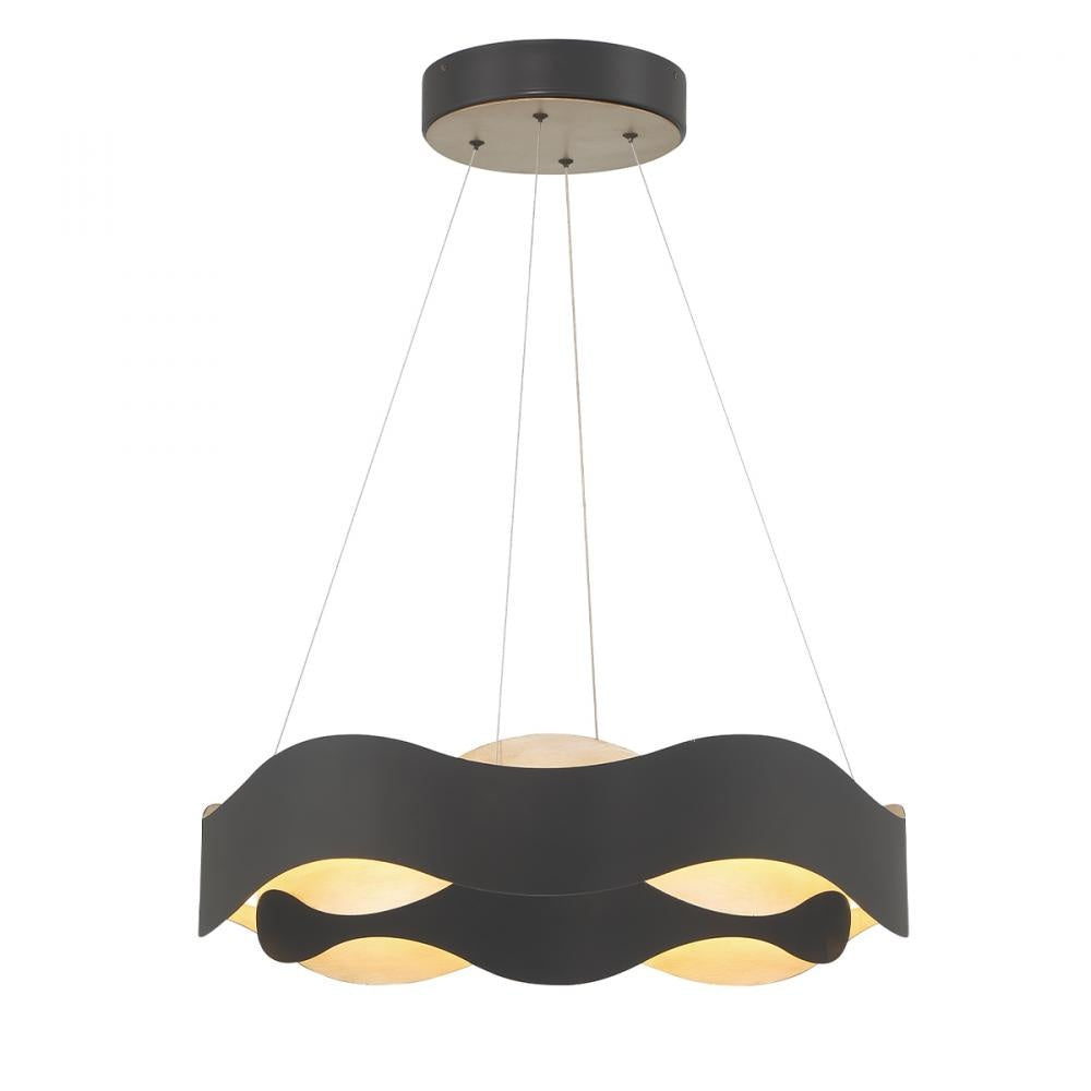 Vaughan 1 Light Chandelier in Black and Nickel