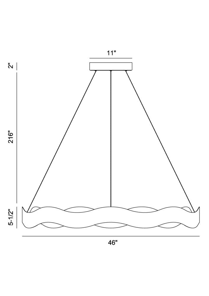 Vaughan 1 Light Chandelier in Black and Nickel
