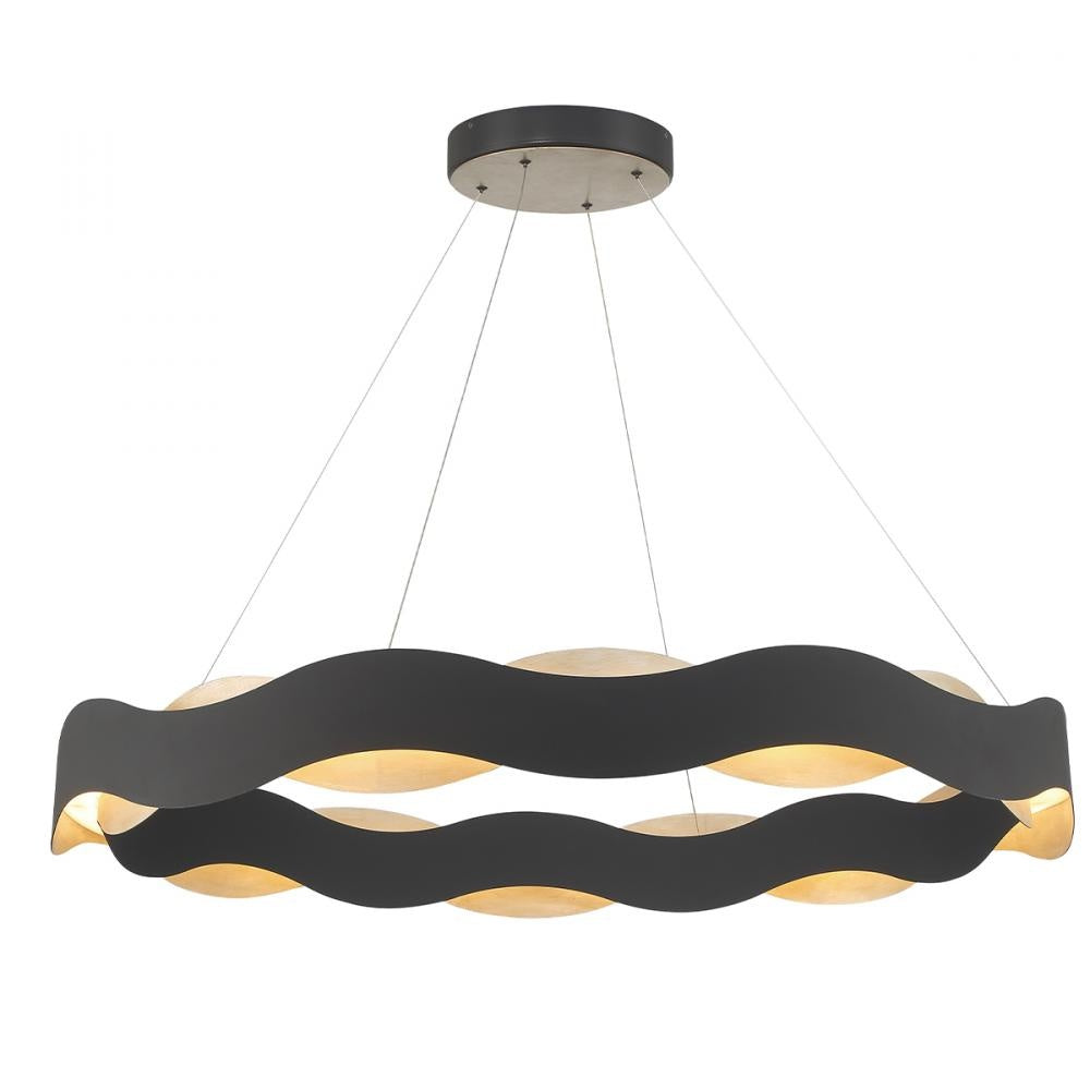 Vaughan 1 Light Chandelier in Black and Nickel