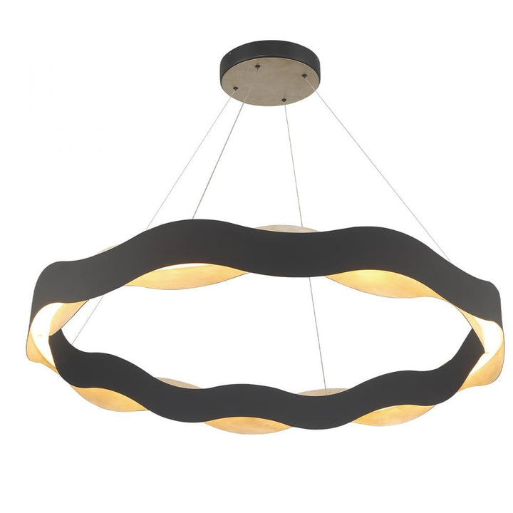 Vaughan 1 Light Chandelier in Black and Nickel