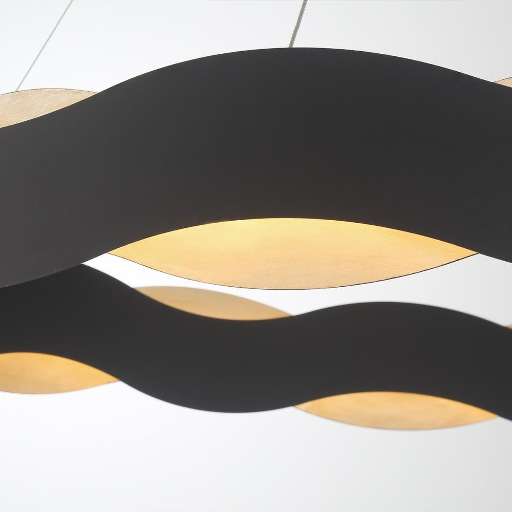 Vaughan 1 Light Chandelier in Black and Nickel