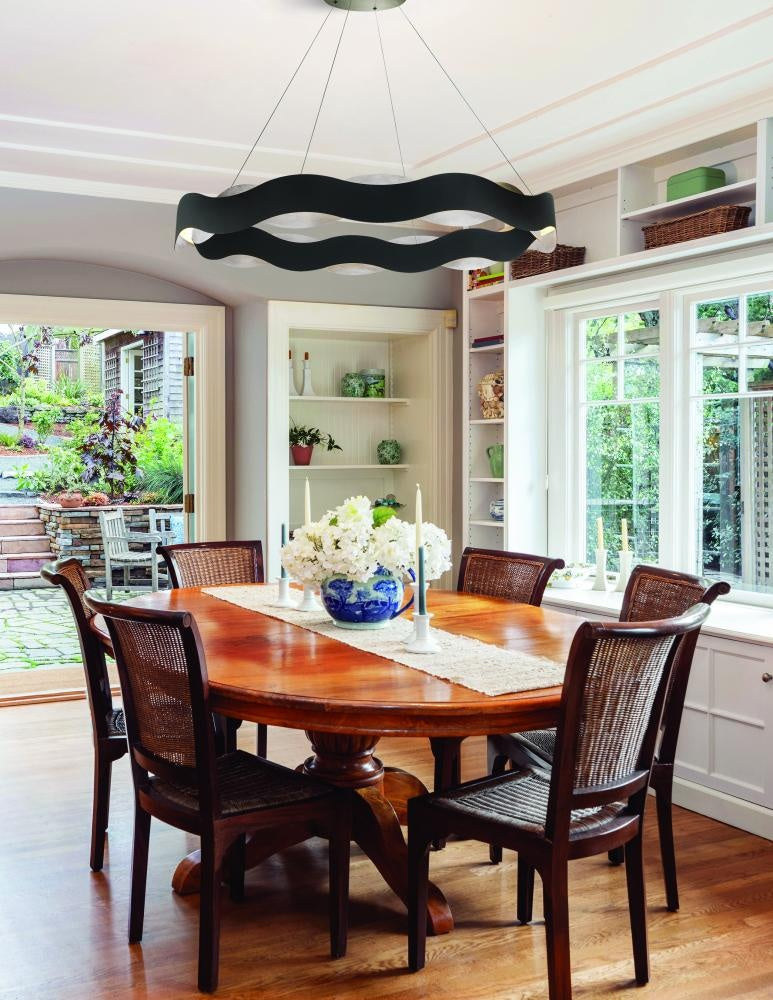 Vaughan 1 Light Chandelier in Black and Nickel