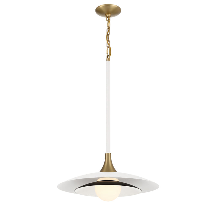 Welsh 1 Light Pendant in White and Black