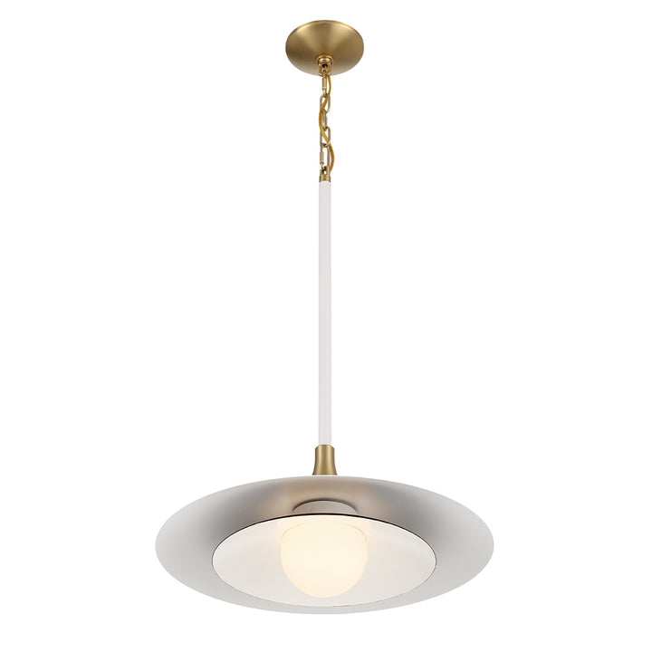 Welsh 1 Light Pendant in White and Black