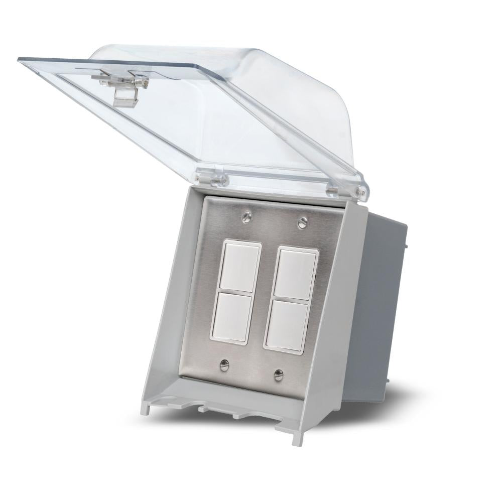 Eurofase EFDOWPS Surface Mount Dual Duplex Stack Switch With Weatherproof Cover and Gang Box