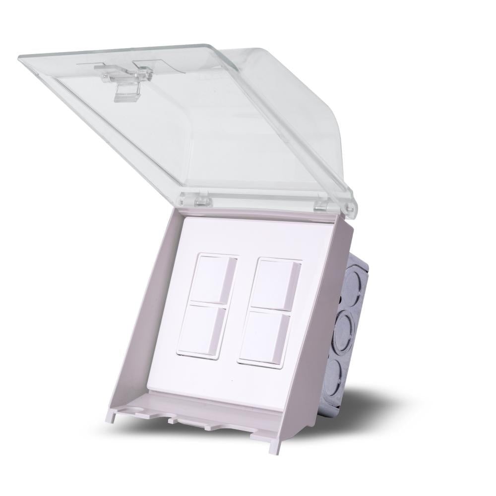 Eurofase EFDWWPW Flush Mount Dual Duplex Stack Switch With Weatherproof Cover and Gang Box