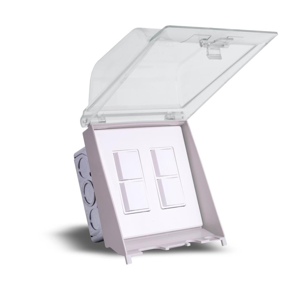 Eurofase EFDWWPW Flush Mount Dual Duplex Stack Switch With Weatherproof Cover and Gang Box