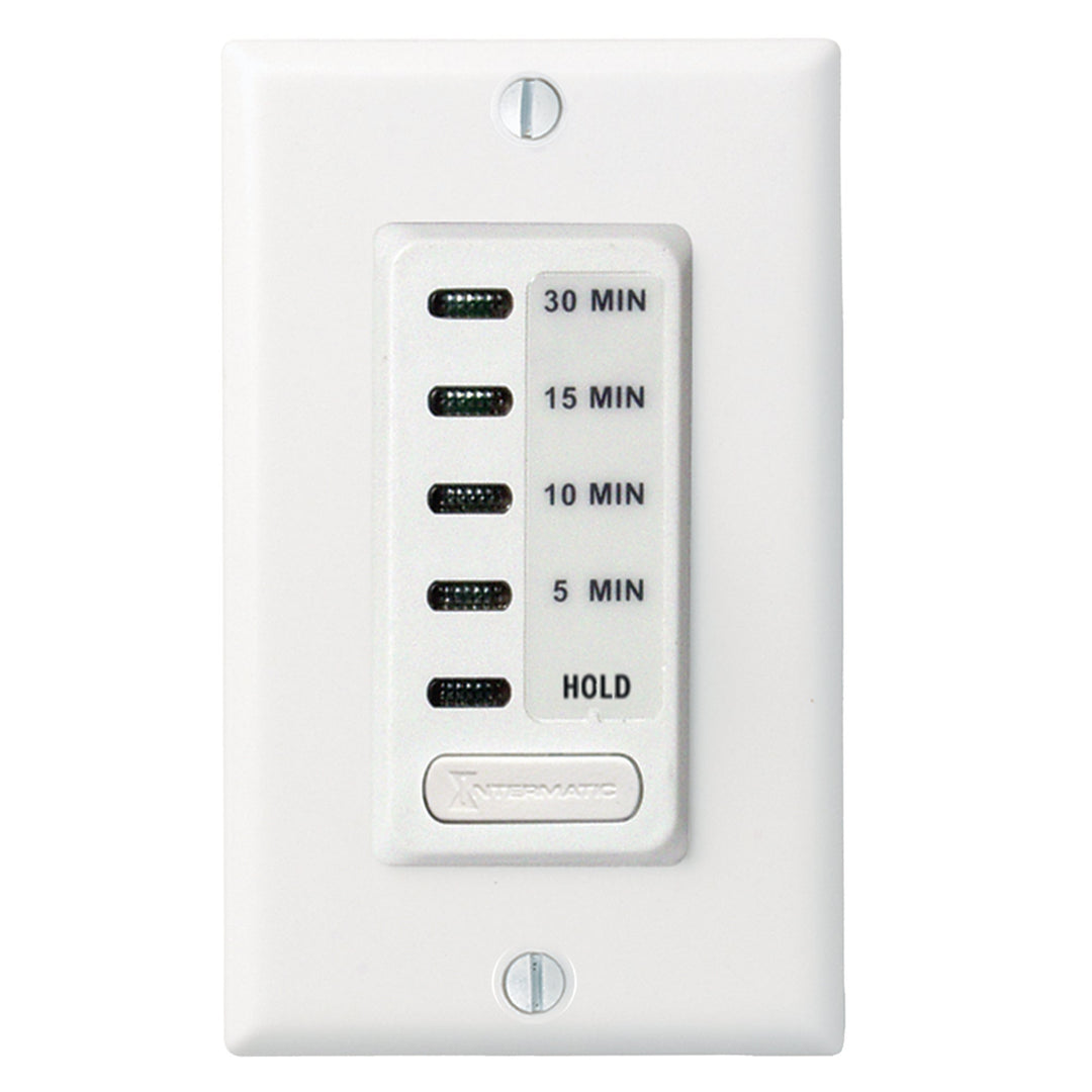 Electronic Countdown Timer, 120 VAC, 60 Hz, Preset Times 5,10,15,30 Minute, With Hold, White