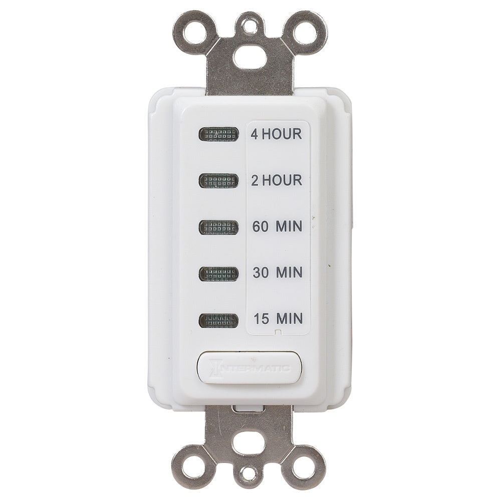 Electronic Countdown Timer, 120 VAC, 60 Hz, Preset Times 15,30 Minute,1,2,4 Hour, Without Hold, White