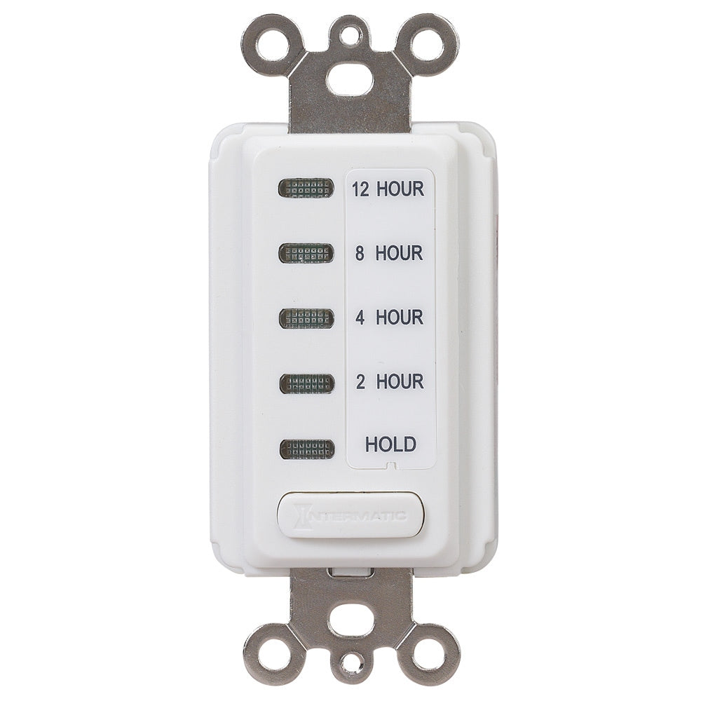 Electronic Countdown Timer, 120 VAC, 60 Hz, Preset Times 2,4,8,12 Hour, With Hold, White