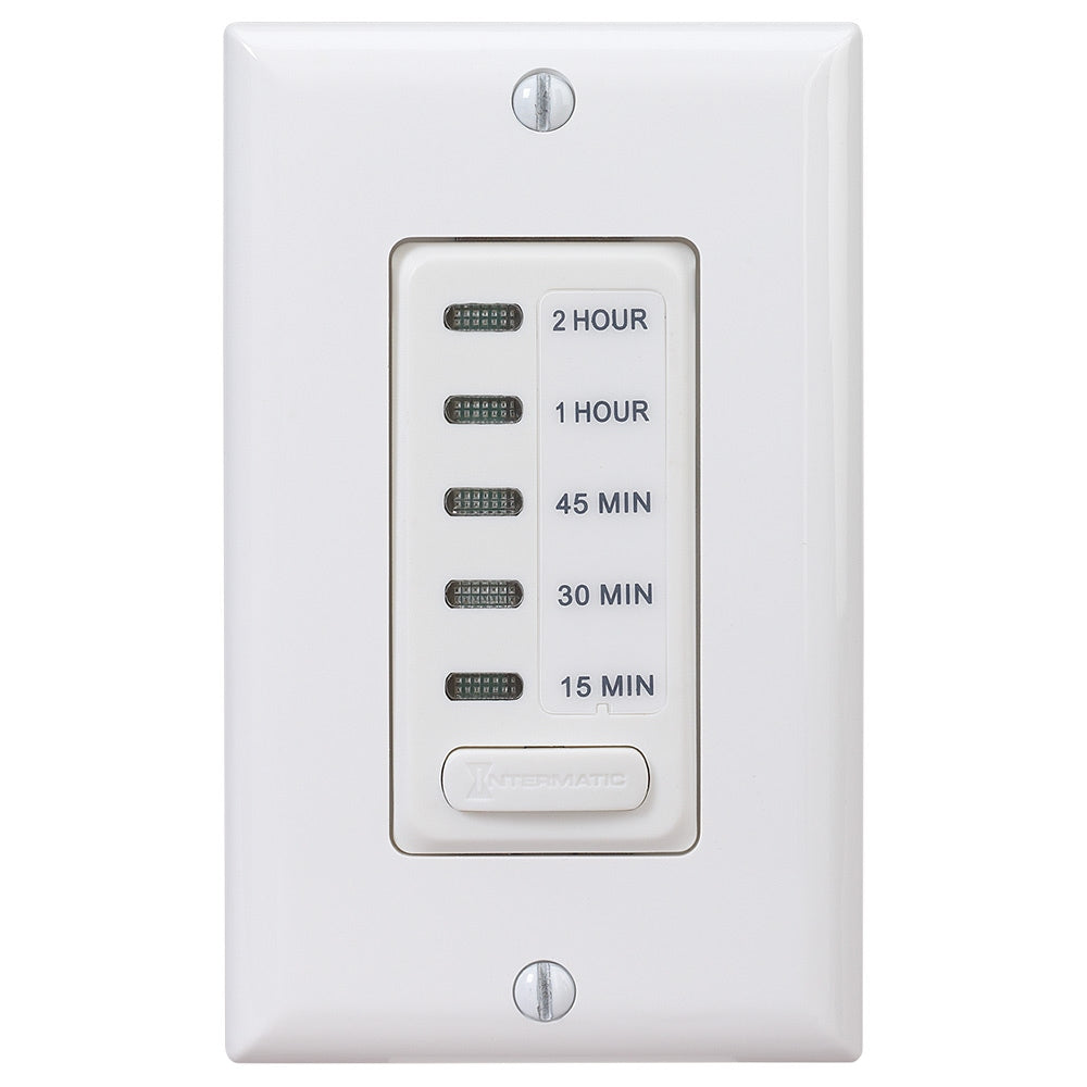 Electronic Countdown Timer, 120 VAC, 60 Hz, Preset Times 15,30,45 Minute,1,2 Hour, Without Hold, White