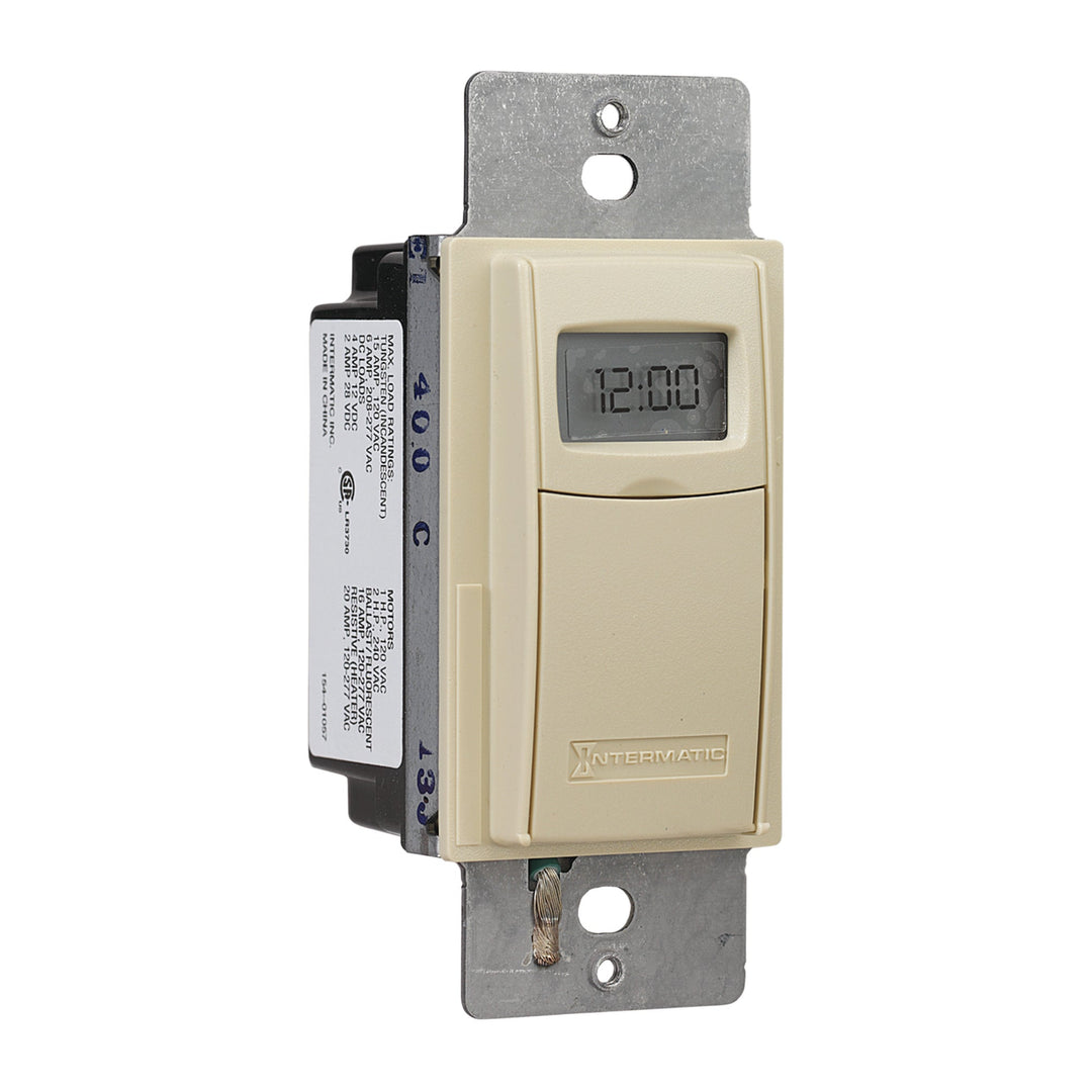 Electronic Countdown Timer, Programmable, 120-277 VAC, 50/60 Hz, 1 Second to 24 Hours, Ivory