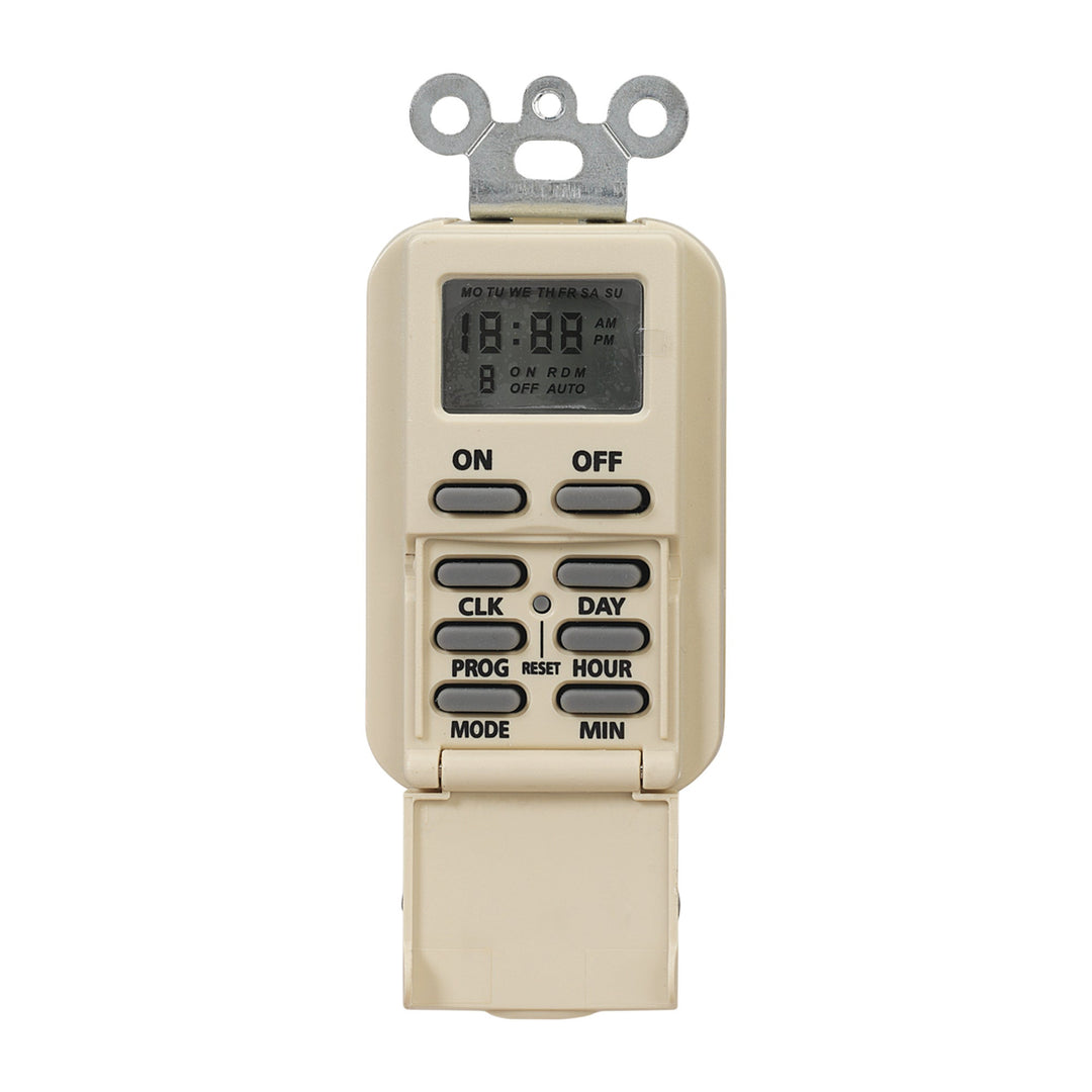 7-Day Standard Programmable Timer, 125 VAC, 15A, Ivory