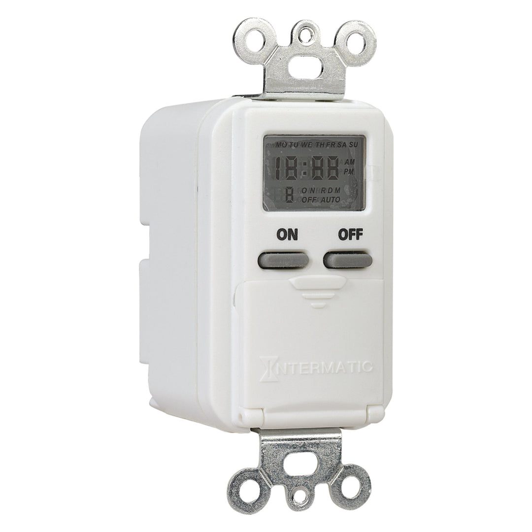 7-Day Standard Programmable Timer, 125 VAC, 15A, White