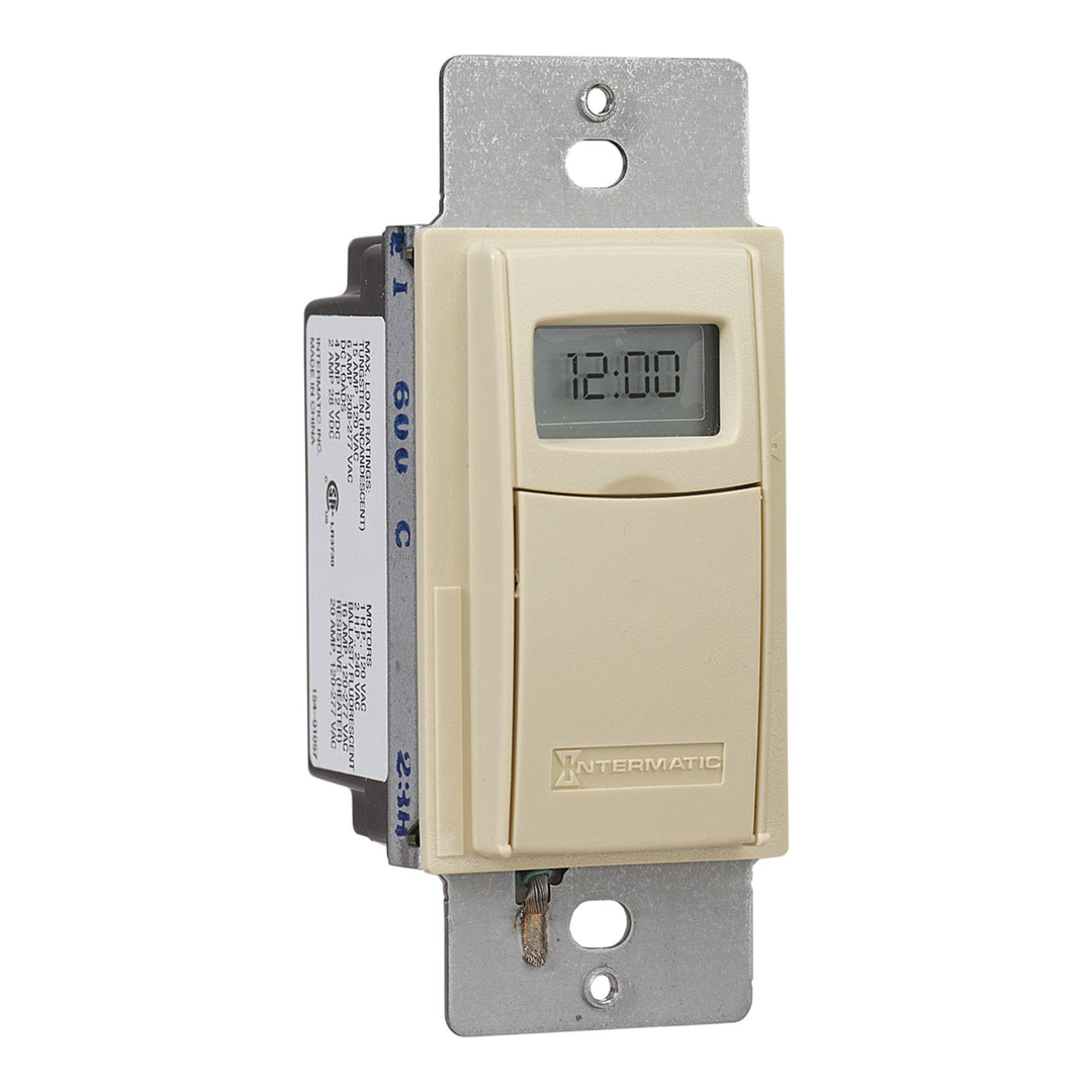 7-Day Heavy-Duty Programmable Timer, 120-277 VAC, 20A, Ivory