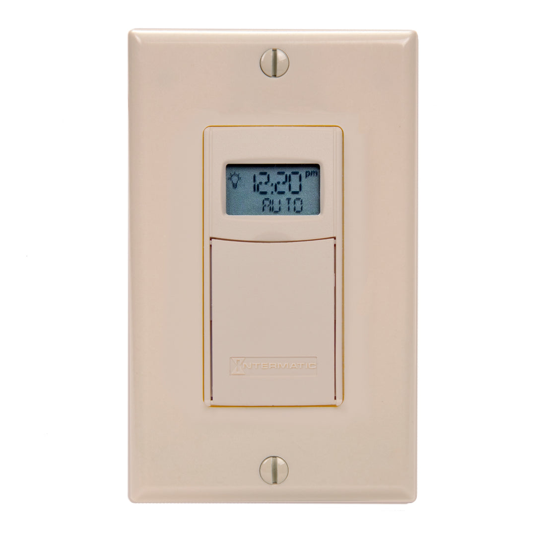 7-Day Heavy-Duty Programmable Timer, 120-277 VAC, 20A, Light Almond