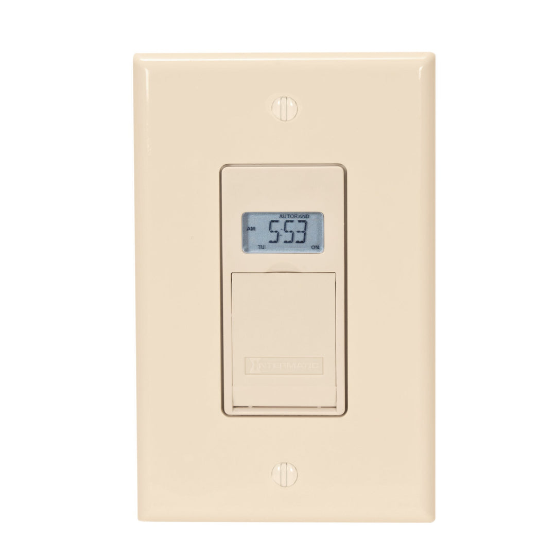 7-Day Standard Programmable Timer, 120 VAC, 12A, Light Almond