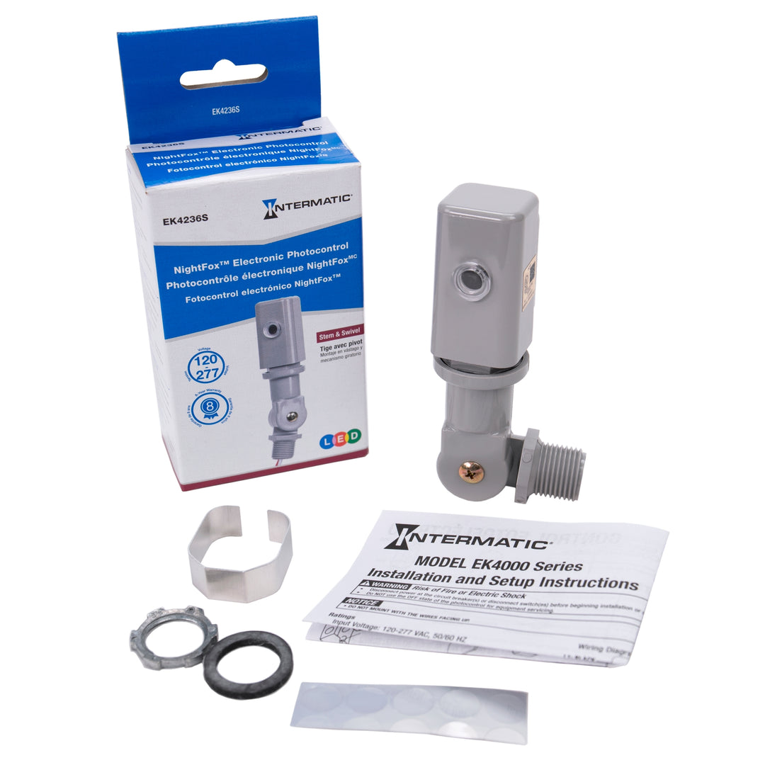 NIGHTFOX Stem and Swivel Mount Electronic Photocontrol, 480 V