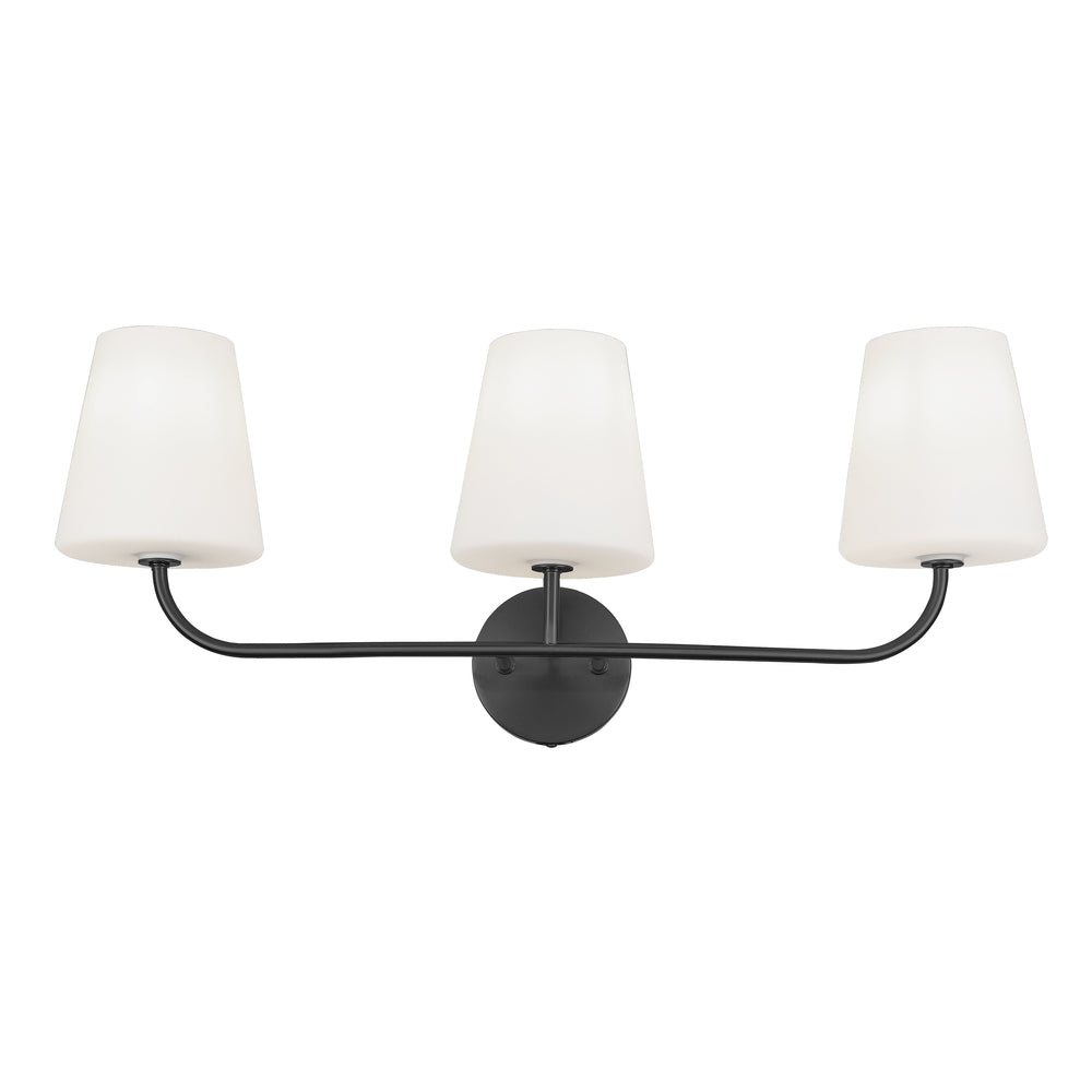 3LT Incandescent Vanity, MB w/ WH Opal Glass