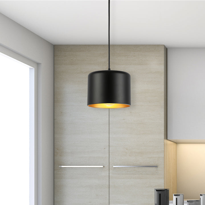 1LT Incand Pendant,  AGB w/ MB&GLD Shade