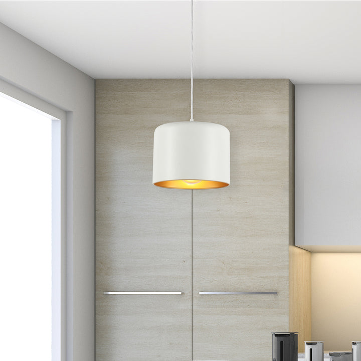 1LT Incand Pendant,  AGB w/ MW&GLD Shade