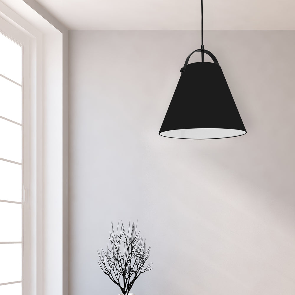 1LT Emperor Pendant Matte Black w/ Black Shade