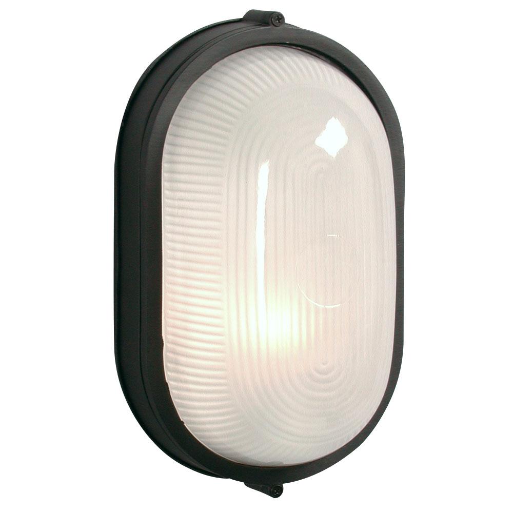 Outdoor Cast Aluminum Marine Light - in Black finish with Frosted Glass (Wall or Ceiling Mount)