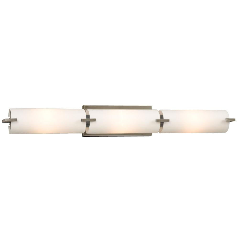 63-Light Bath & Vanity Light - in Brushed Nickel finish with Satin White Glass