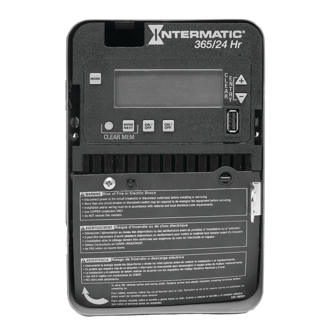 24-Hour/365 Day 2-Circuit Electronic Control, 120-277 VAC, 2-SPST/DPST, Indoor Metal Enclosure