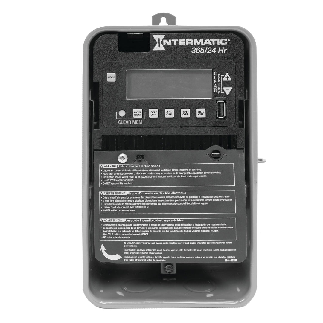 24-Hour/365 Day 4-Circuit Electronic Control, 120-277 VAC, 4-SPST/2-DPST, Outdoor Metal Enclosure