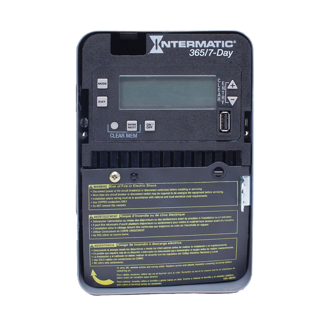 7-Day/365 Day 1-Circuit Electronic Control, 120-277 VAC, SPST, Indoor Metal Enclosure