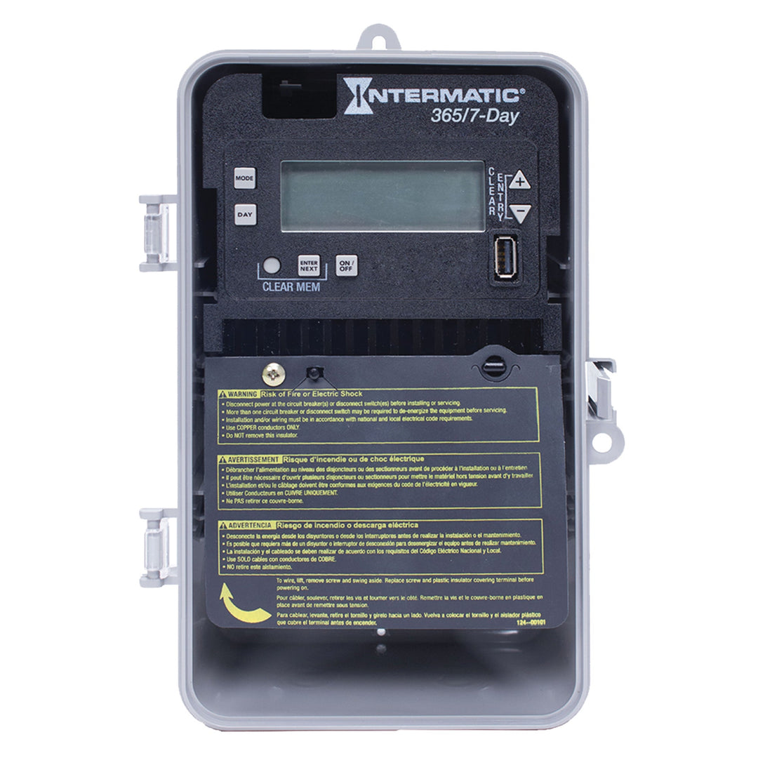 7-Day/365 Day 1-Circuit Electronic Control, 120-277 VAC, SPST, Indoor/Outdoor Plastic Enclosure