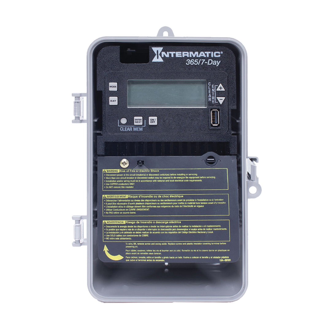 7-Day/365 Day 1-Circuit Electronic Control, 120-277 VAC, SPDT, Indoor/Outdoor Plastic Enclosure