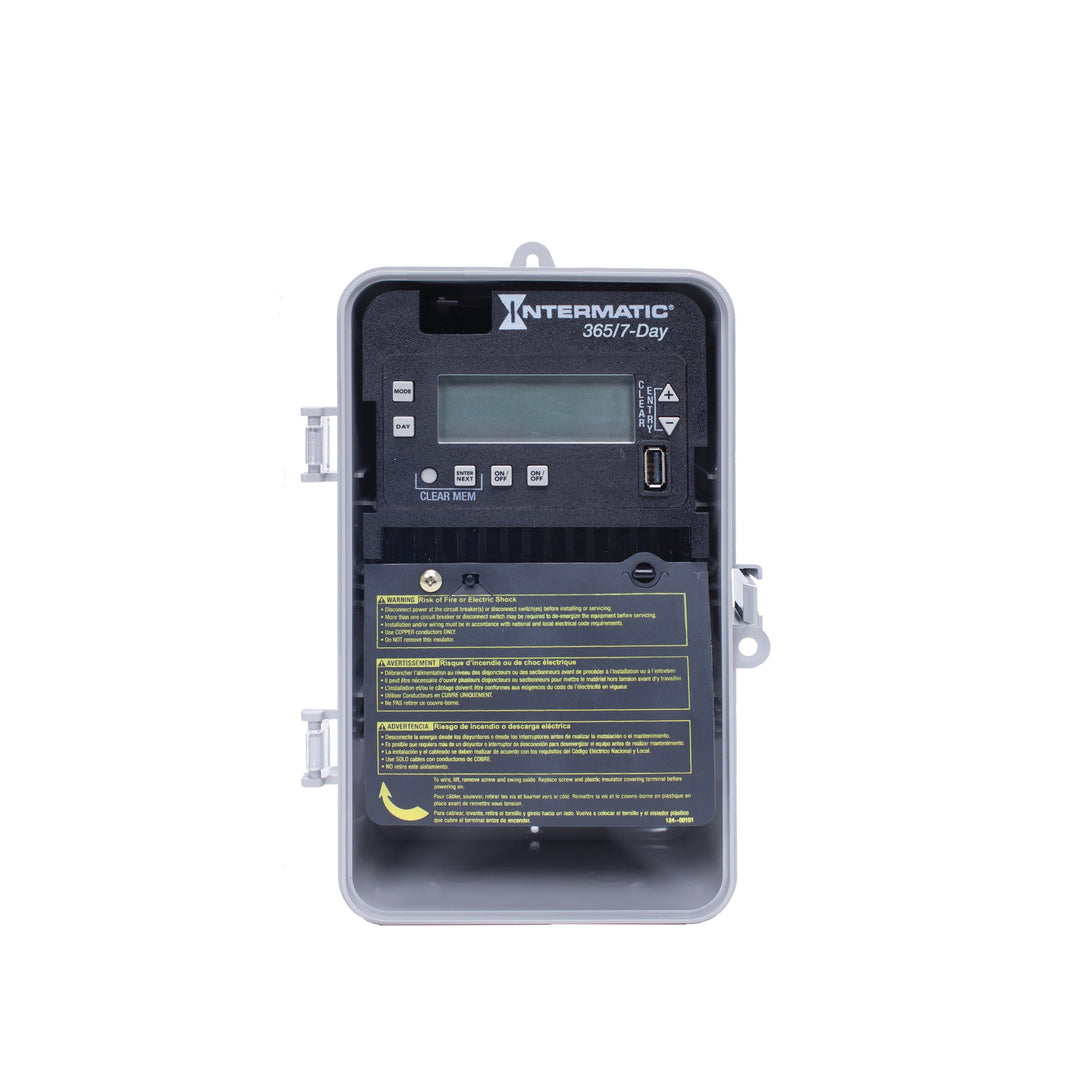 7-Day/365 Day 2-Circuit Electronic Control, 120-277 VAC, 2-SPST/DPST, Indoor Metal Enclosure