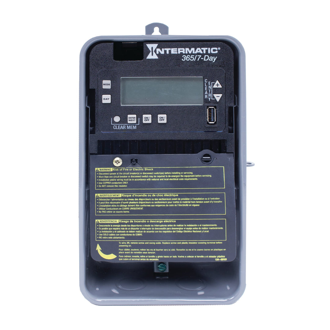 7-Day/365 Day 2-Circuit Electronic Control, 120-277 VAC, 2-SPST/DPST, Outdoor Metal Enclosure